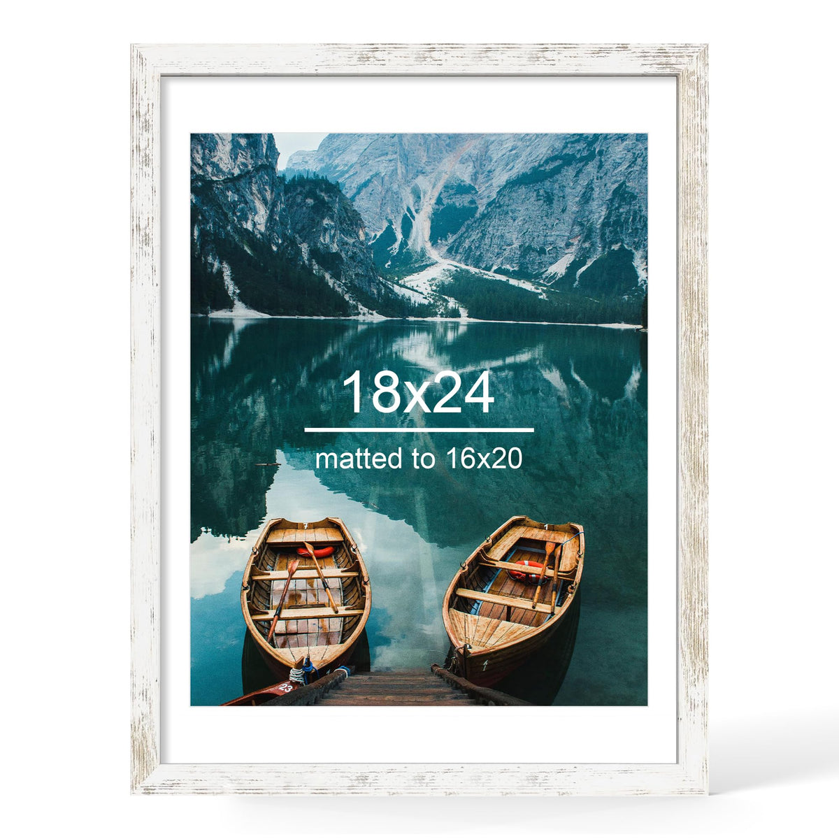 Hongkee 4x6 Picture Frame with Real Glass Wood Frame, 1 Pack (Mat 3.5x5)