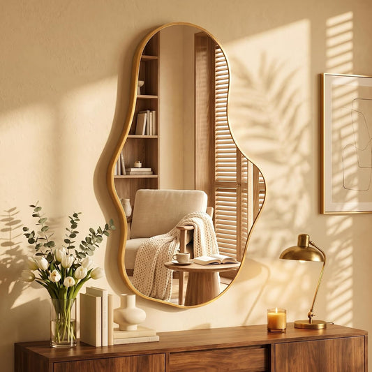 Bathroom Mirror for Over Sink-Gold Room Decor Wall Mirror 22"x 36"