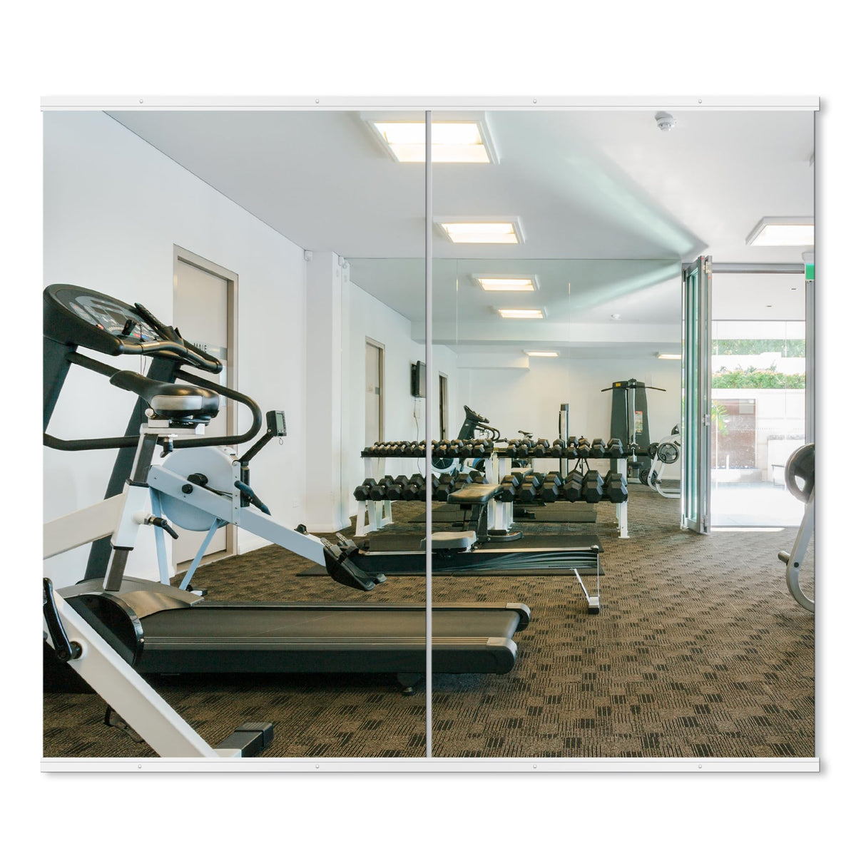 Delma Home Gym Mirrors, 12'' x 12'' Glass Mirror Tiles, 16 PCS