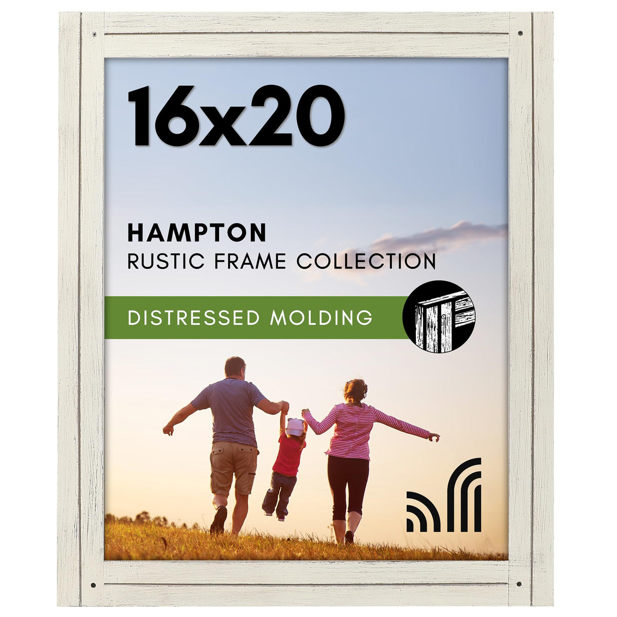 Americanflat 5x7 Picture Frame - Distressed Wood - Charcoal Black