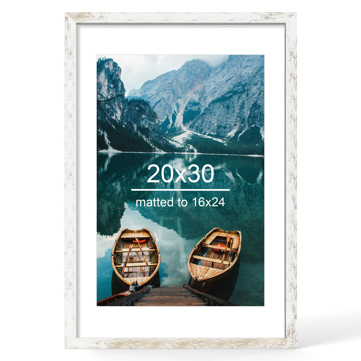 Hongkee 4x6 Picture Frame with Real Glass Wood Frame, 1 Pack (Mat 3.5x5)