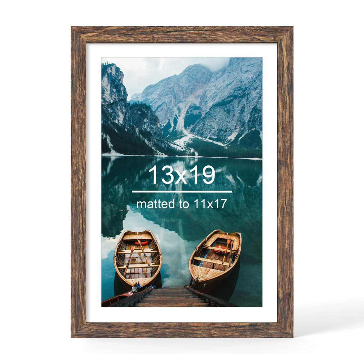 Hongkee 4x6 Picture Frame with Real Glass Wood Frame, 1 Pack (Mat 3.5x5)
