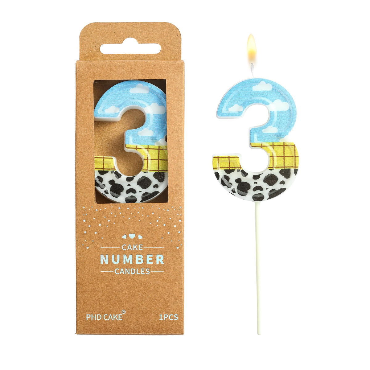 PHD CAKE 2.76 Inch Number 2 Toy Inspired Birthday Candles, Cartoon Story Number Candles, Cake Number Candles, Party Celebration, Style Candle