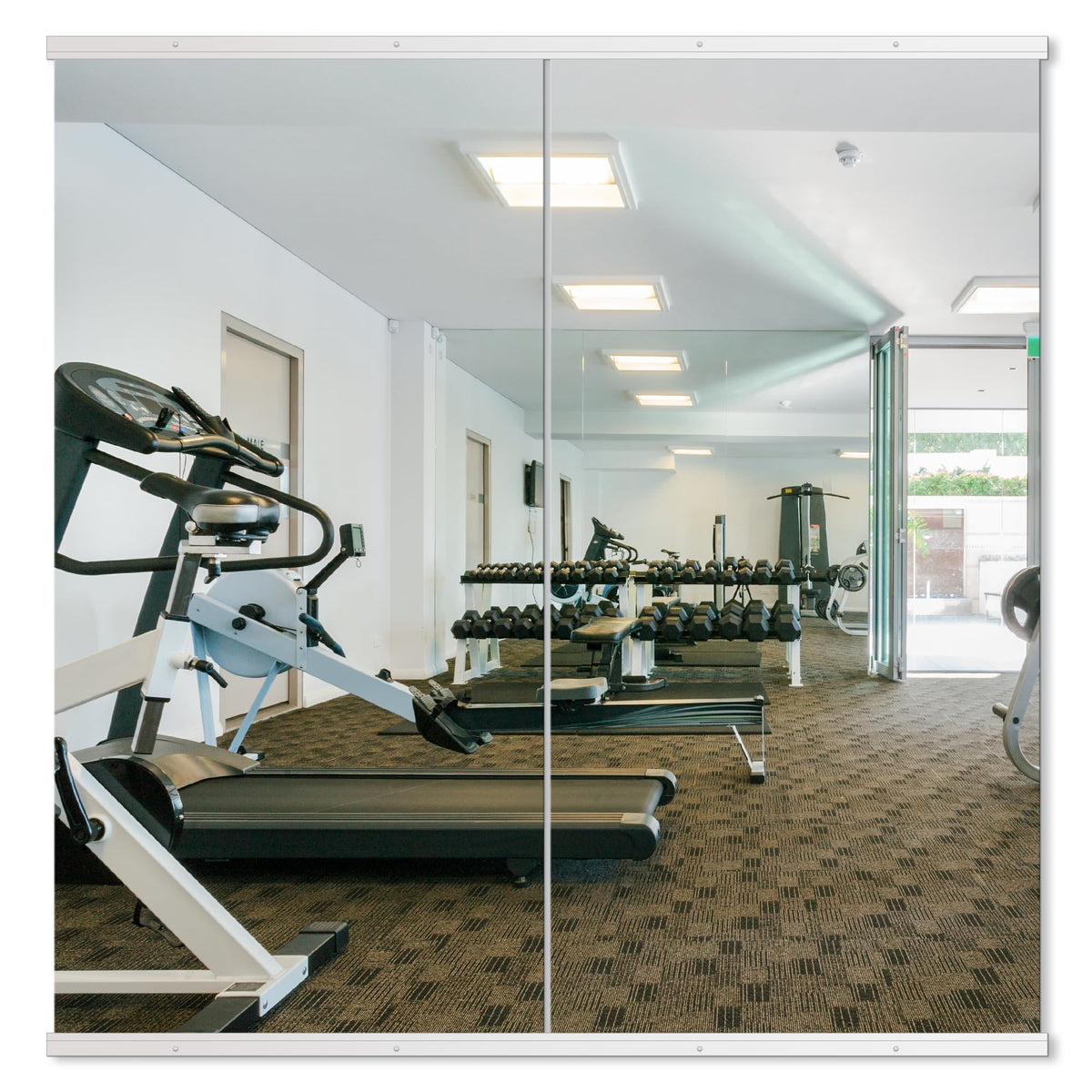 Delma Home Gym Mirrors, 12'' x 12'' Glass Mirror Tiles, 16 PCS