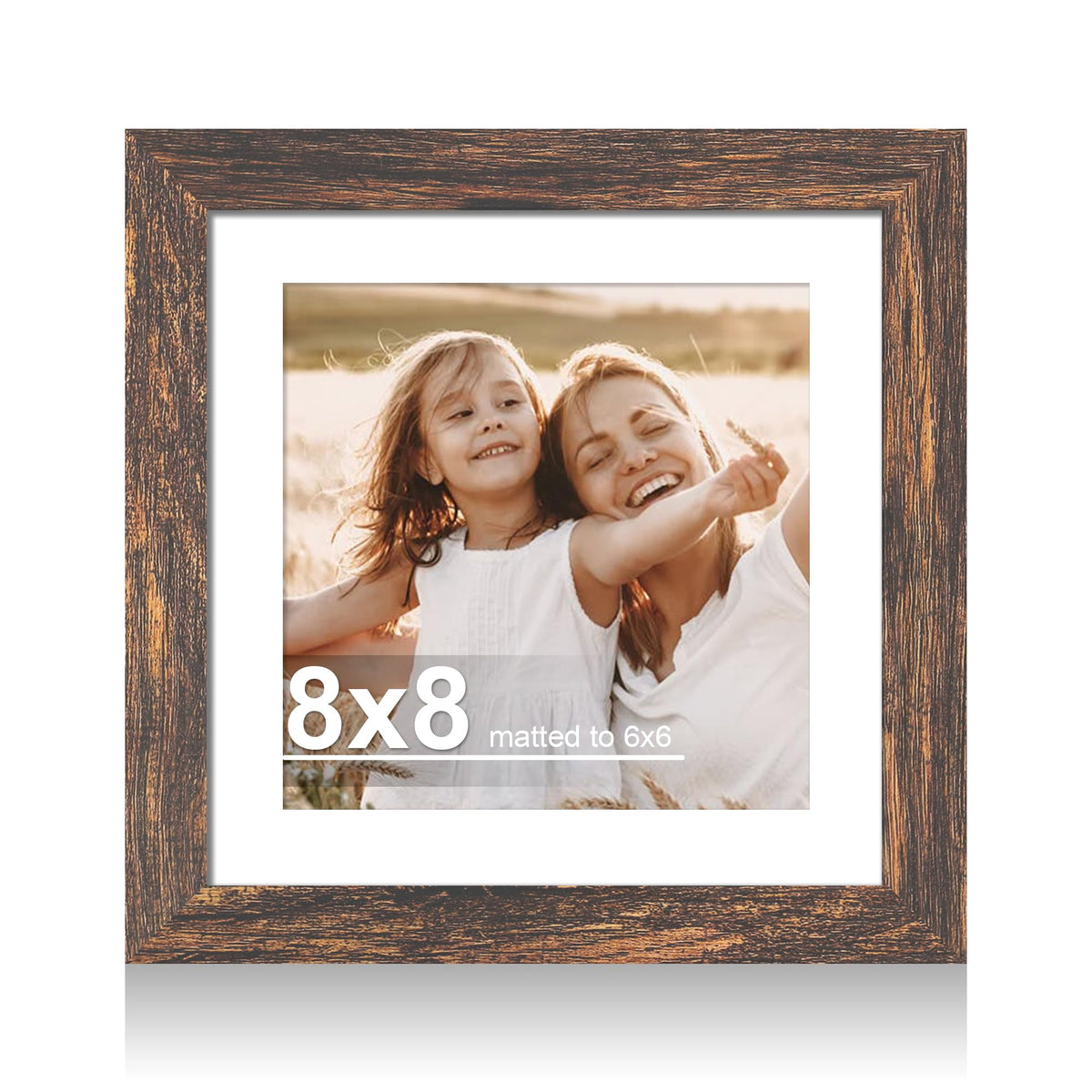 Hongkee 4x6 Picture Frame with Real Glass Wood Frame, 1 Pack (Mat 3.5x5)