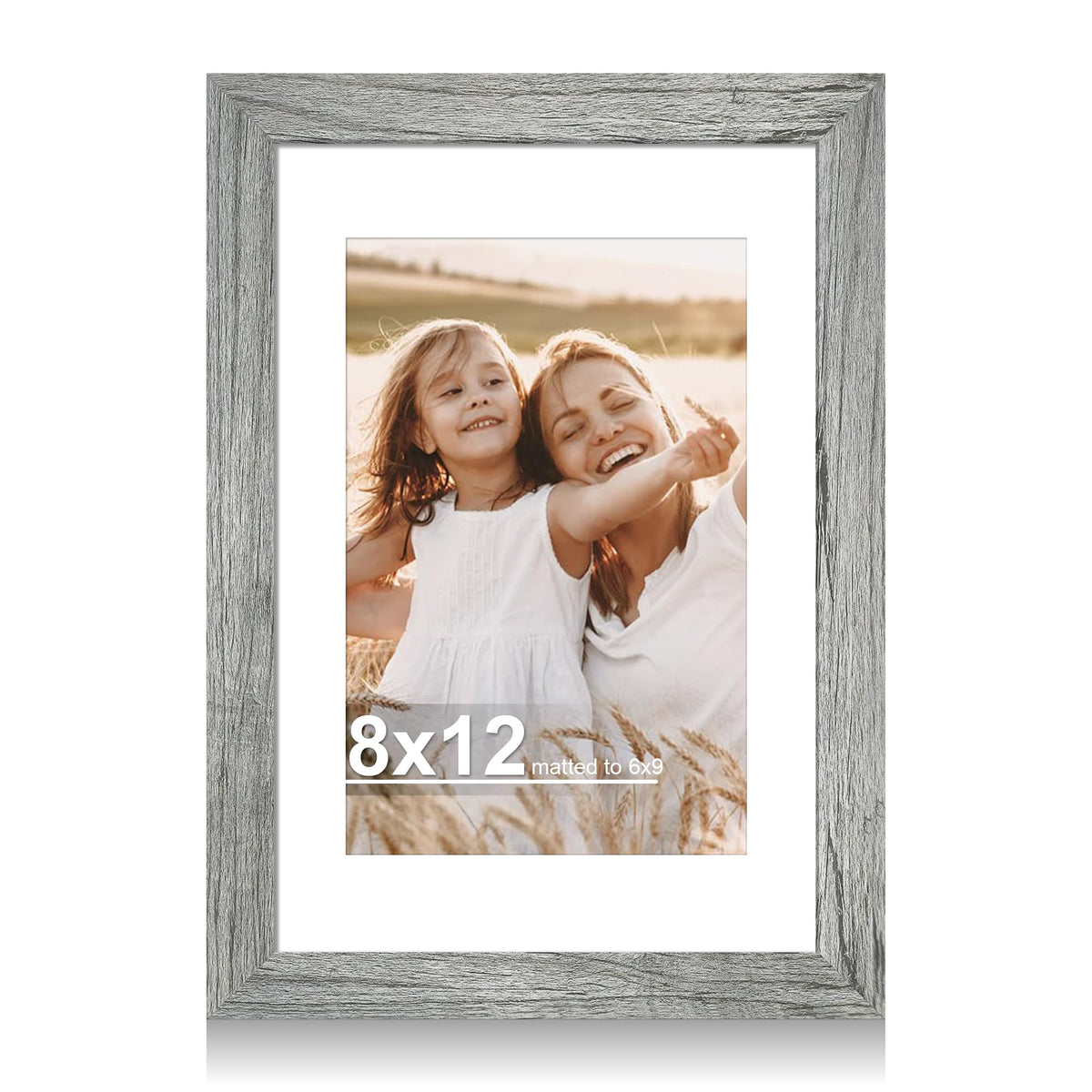 Hongkee 4x6 Picture Frame with Real Glass Wood Frame, 1 Pack (Mat 3.5x5)