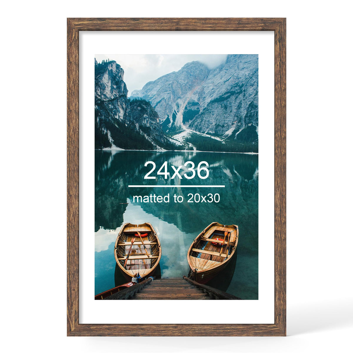 Hongkee 4x6 Picture Frame with Real Glass Wood Frame, 1 Pack (Mat 3.5x5)