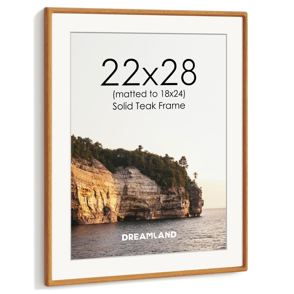 Dreamland 5x7 Picture Frame, USA-Sourced Oak Wood Photo Frames with HD Tempered Glass, 5 x 7 Wooden Frame Matted to 4 x 6, 5x7 Frames Handcrafted Rounded Corner for Tabletop or Wall Display