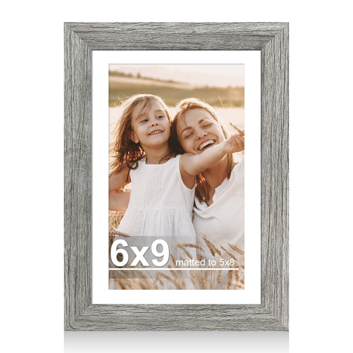 Hongkee 4x6 Picture Frame with Real Glass Wood Frame, 1 Pack (Mat 3.5x5)