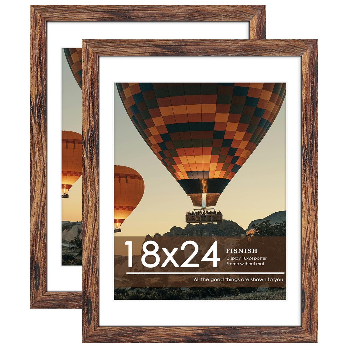 12x16 Picture Frame Brown, Classic Poster Frame for Wall Mounting