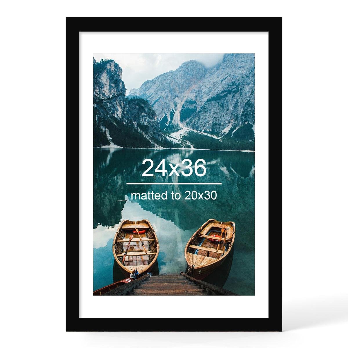 Hongkee 4x6 Picture Frame with Real Glass Wood Frame, 1 Pack (Mat 3.5x5)