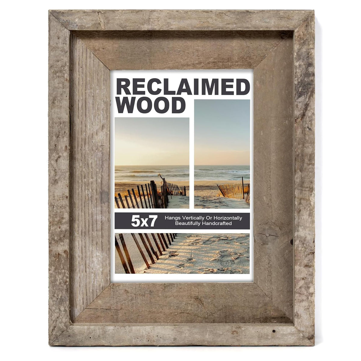 FLYJOE 11x14 Picture Frame, Reclaimed Barnwood Photo Frame, 1pc