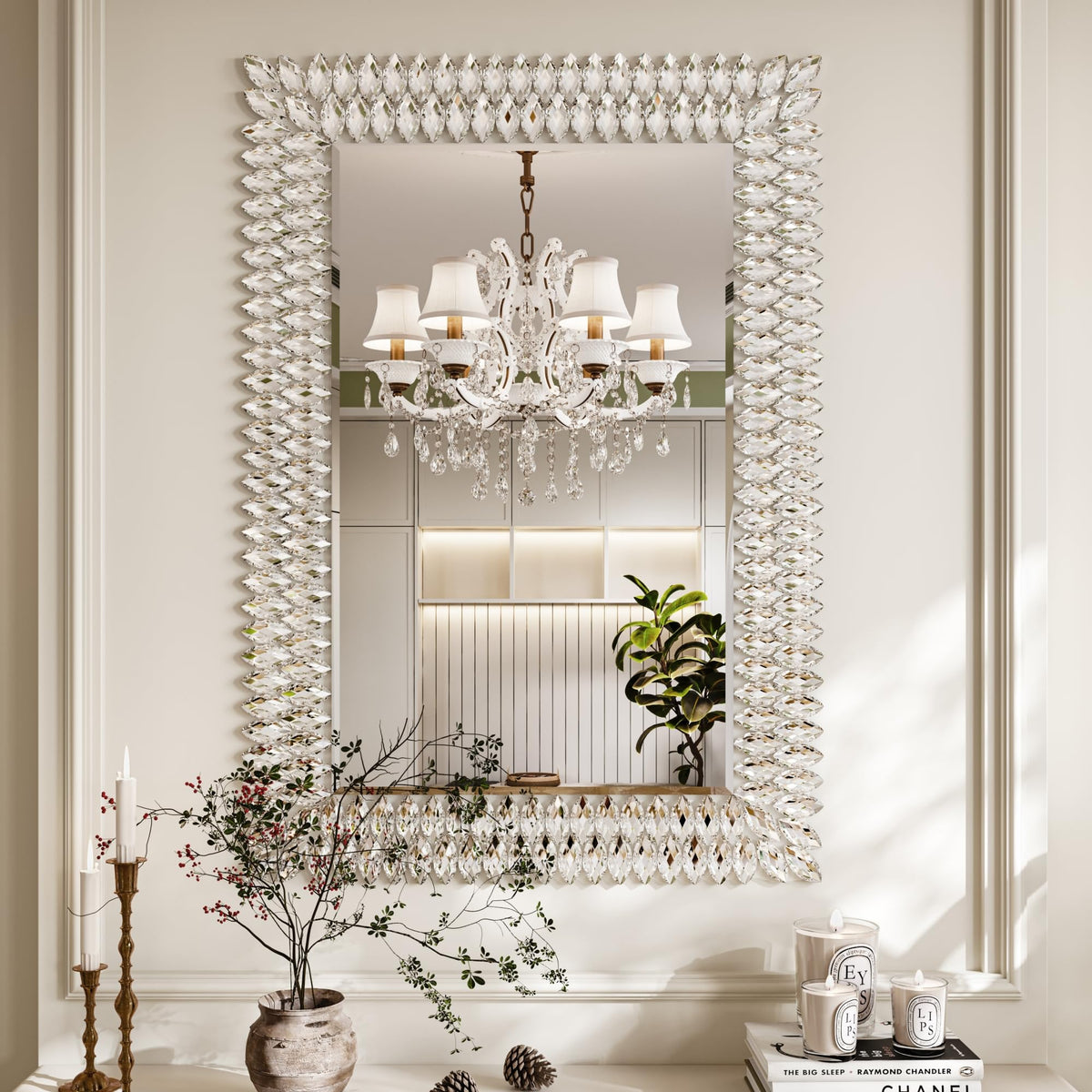 Kelly Miller 24"x36" Jeweled Luxury Rectangle Decorative Wall Mirror
