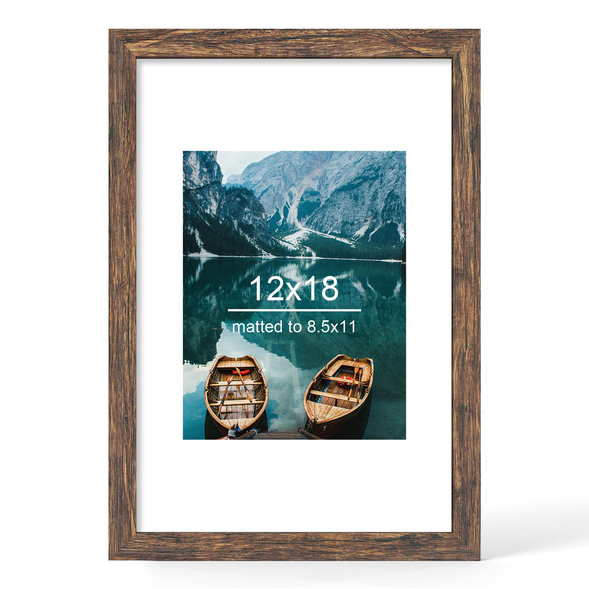Hongkee 4x6 Picture Frame with Real Glass Wood Frame, 1 Pack (Mat 3.5x5)