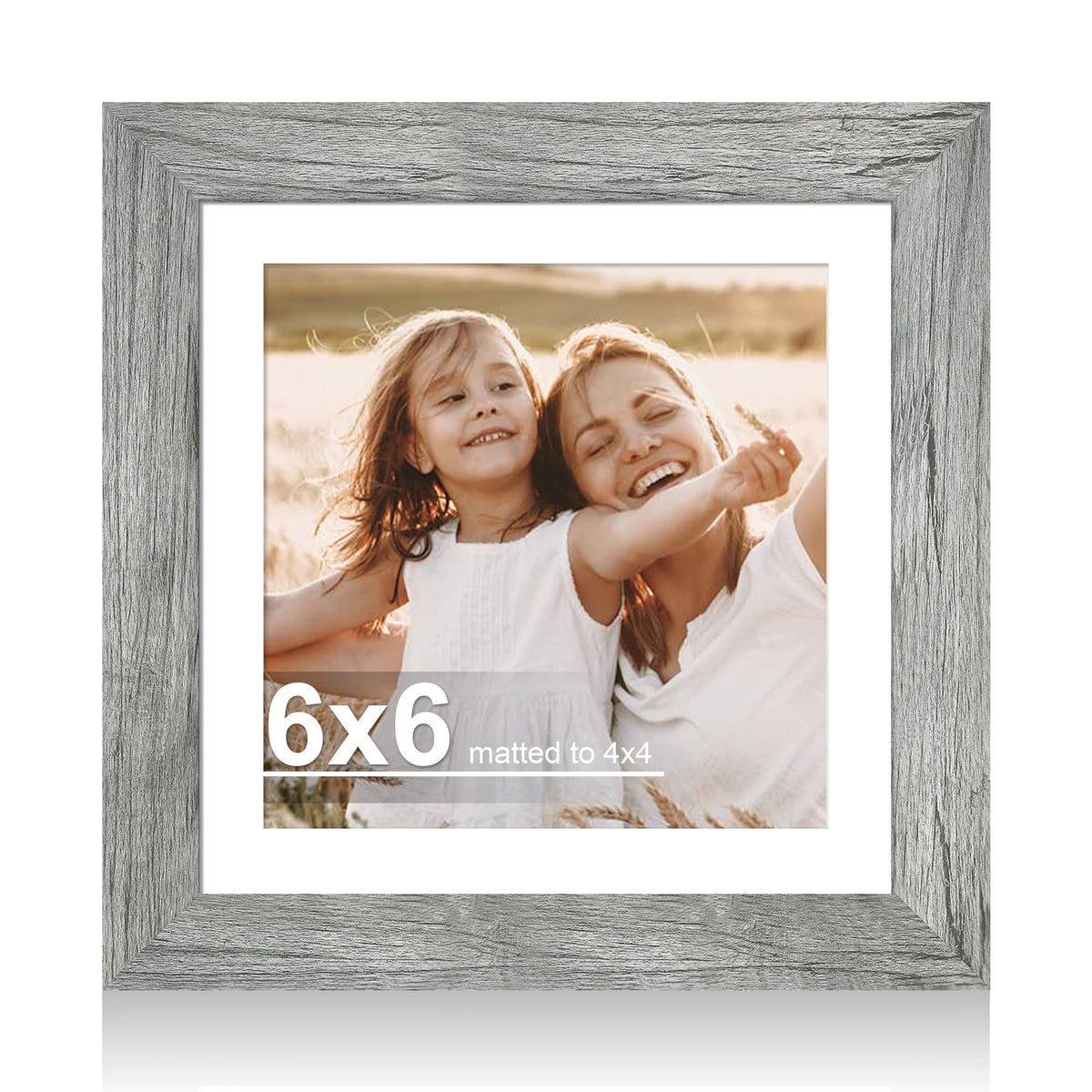 Hongkee 4x6 Picture Frame with Real Glass Wood Frame, 1 Pack (Mat 3.5x5)