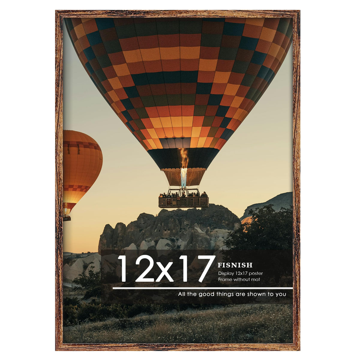 12x16 Picture Frame Brown, Classic Poster Frame for Wall Mounting