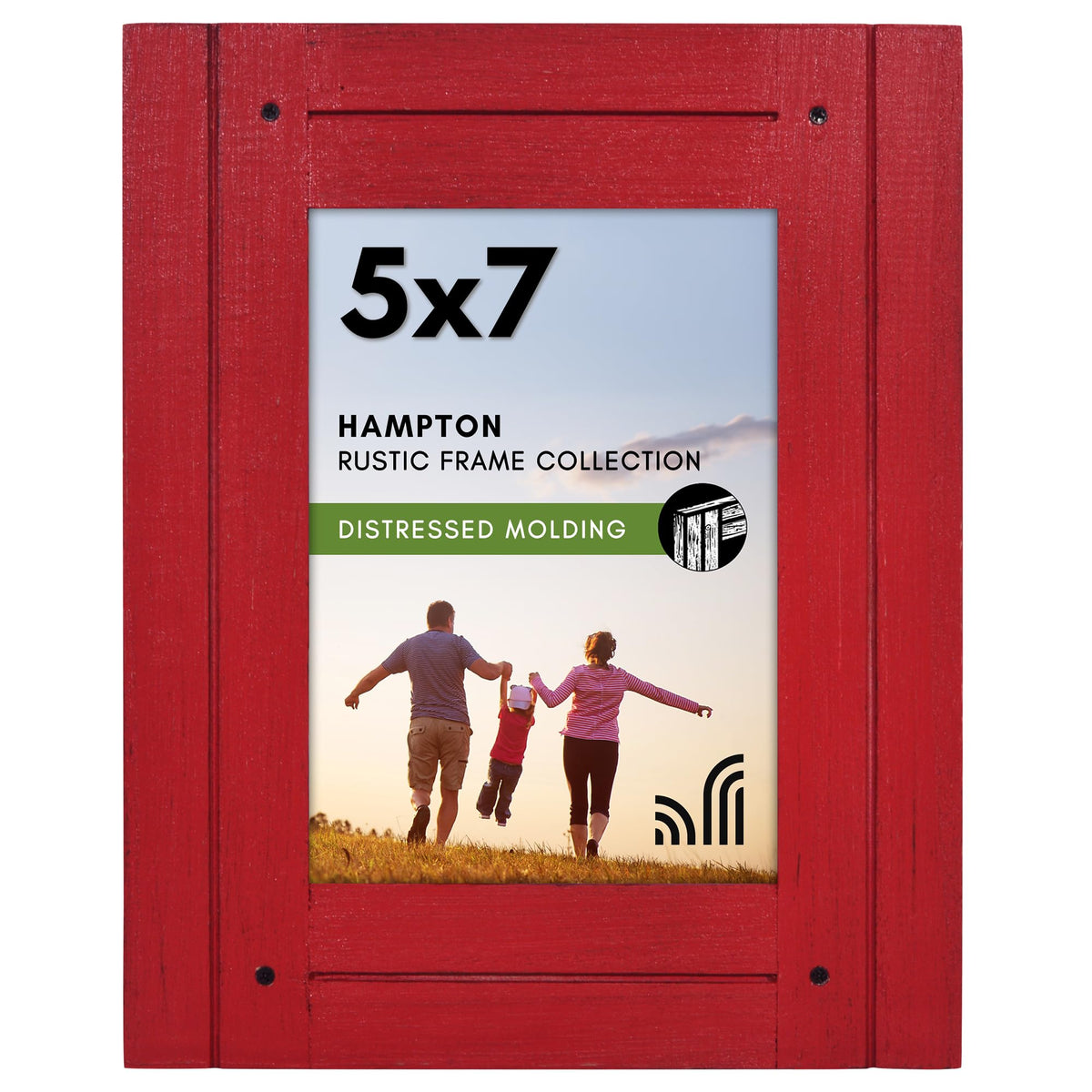 Americanflat 5x7 Picture Frame - Distressed Wood - Charcoal Black