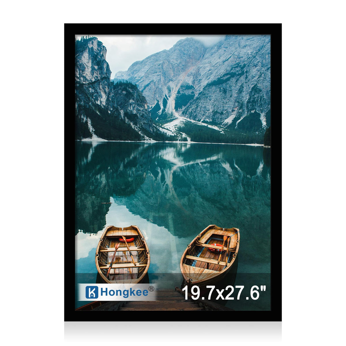 Hongkee 4x6 Picture Frame with Real Glass Wood Frame, 1 Pack (Mat 3.5x5)