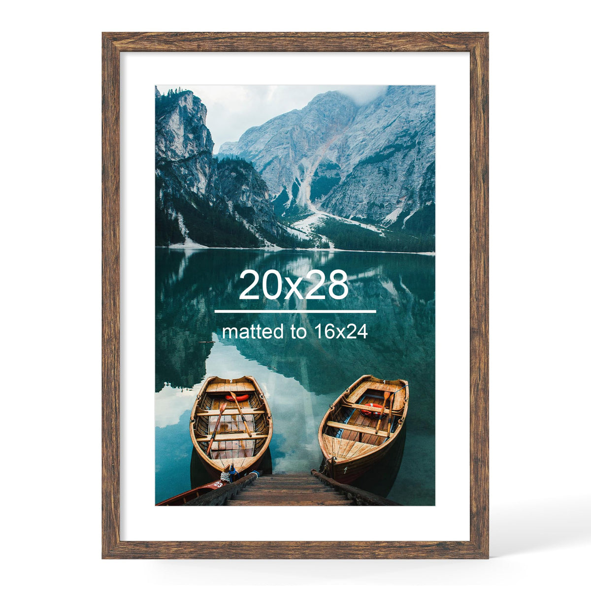 Hongkee 4x6 Picture Frame with Real Glass Wood Frame, 1 Pack (Mat 3.5x5)
