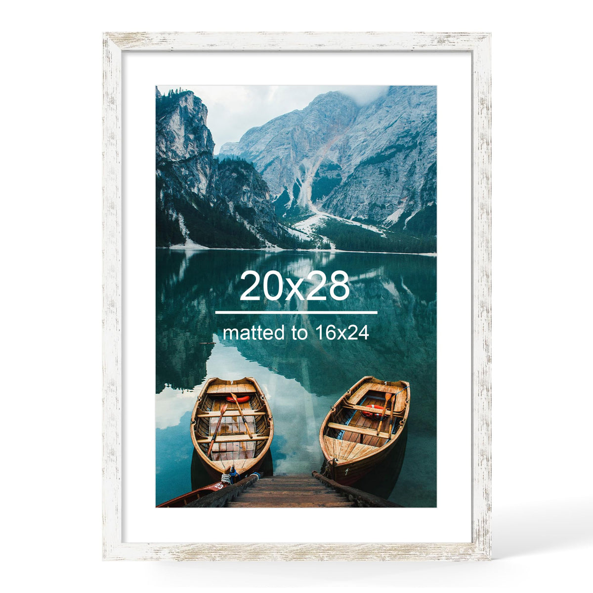 Hongkee 4x6 Picture Frame with Real Glass Wood Frame, 1 Pack (Mat 3.5x5)