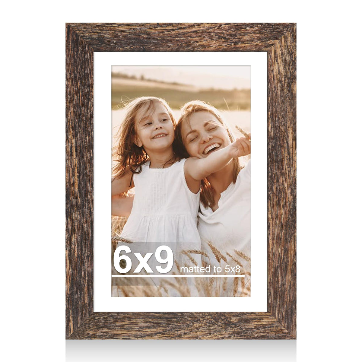 Hongkee 4x6 Picture Frame with Real Glass Wood Frame, 1 Pack (Mat 3.5x5)