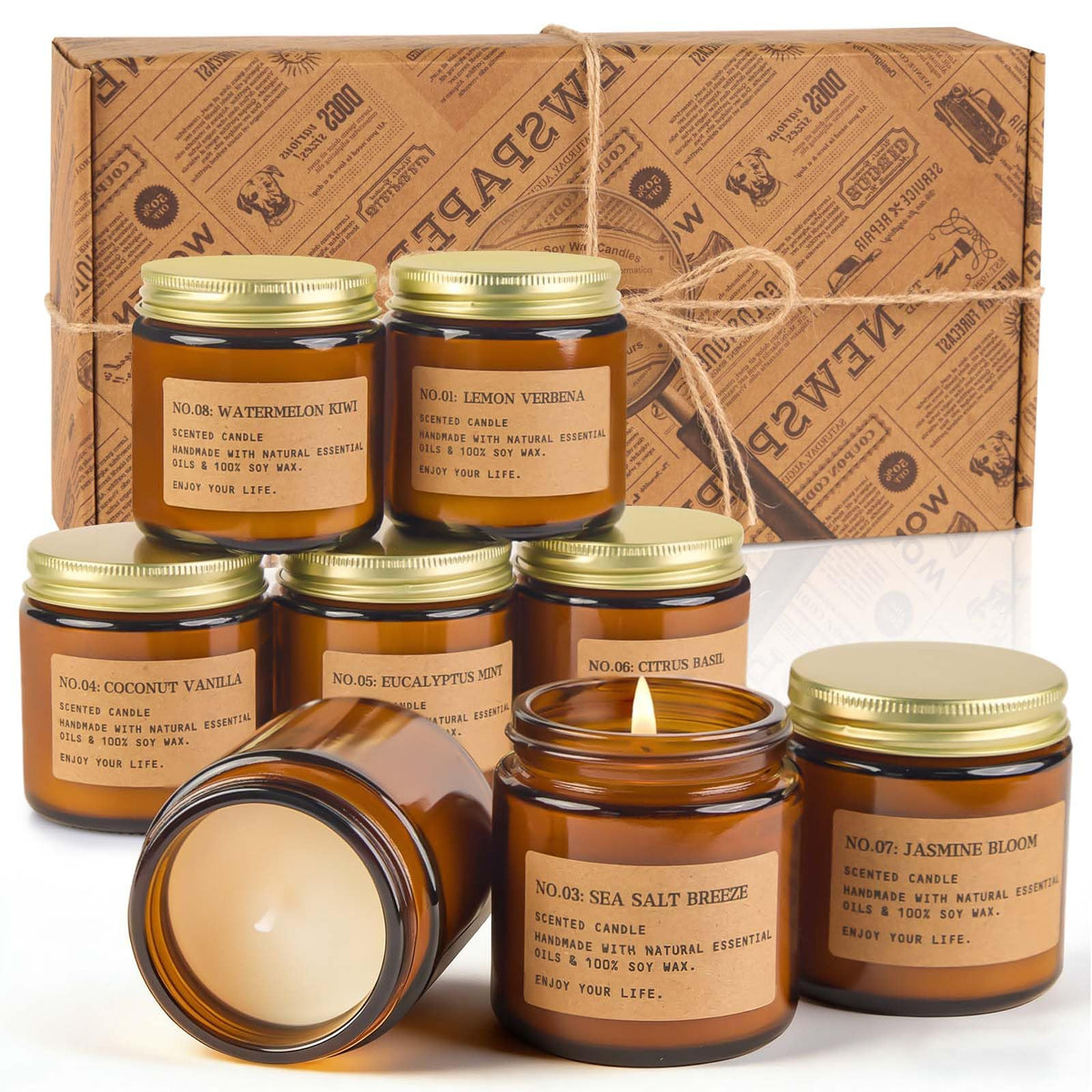 Scented Candles for Home,8 Pack Soy Wax Candle Set,Scented Candles Gift Set