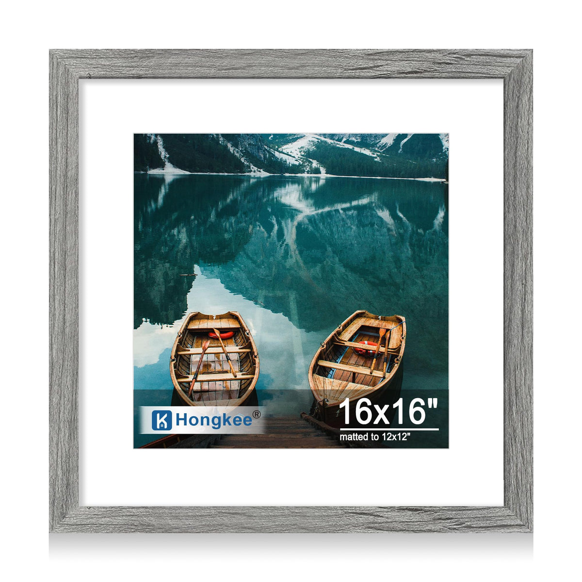 Hongkee 4x6 Picture Frame with Real Glass Wood Frame, 1 Pack (Mat 3.5x5)