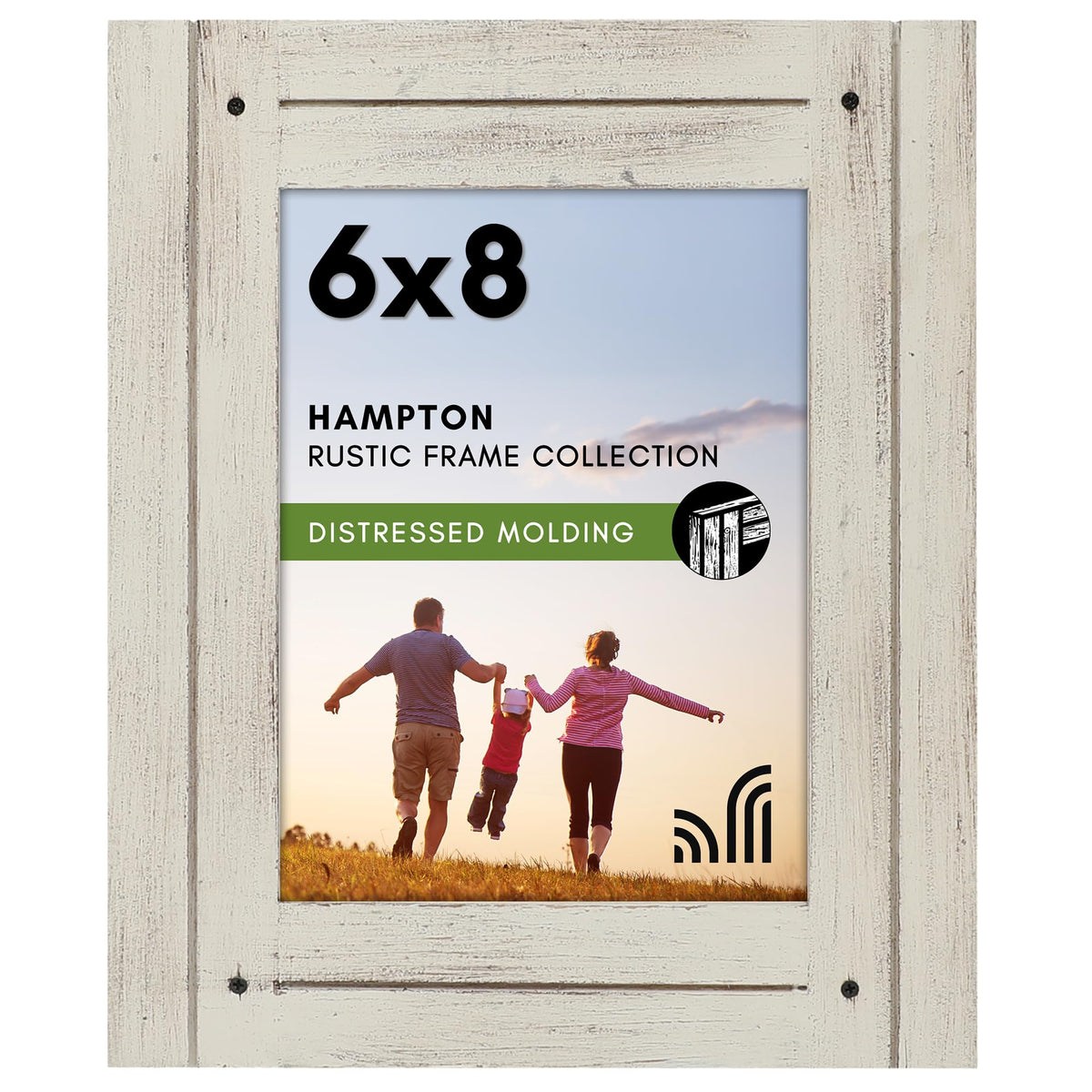 Americanflat 5x7 Picture Frame - Distressed Wood - Charcoal Black