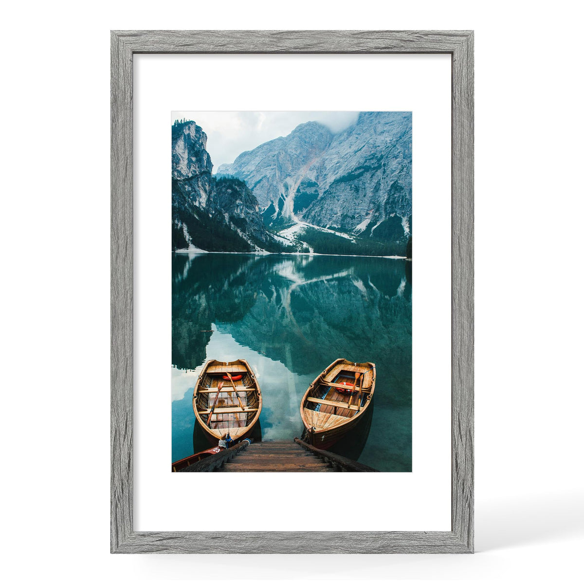 Hongkee 4x6 Picture Frame with Real Glass Wood Frame, 1 Pack (Mat 3.5x5)