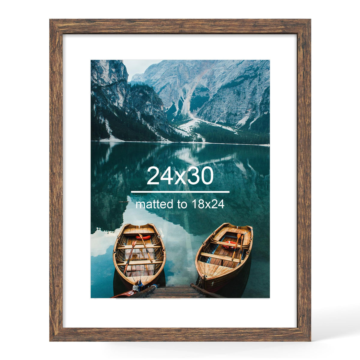 Hongkee 4x6 Picture Frame with Real Glass Wood Frame, 1 Pack (Mat 3.5x5)