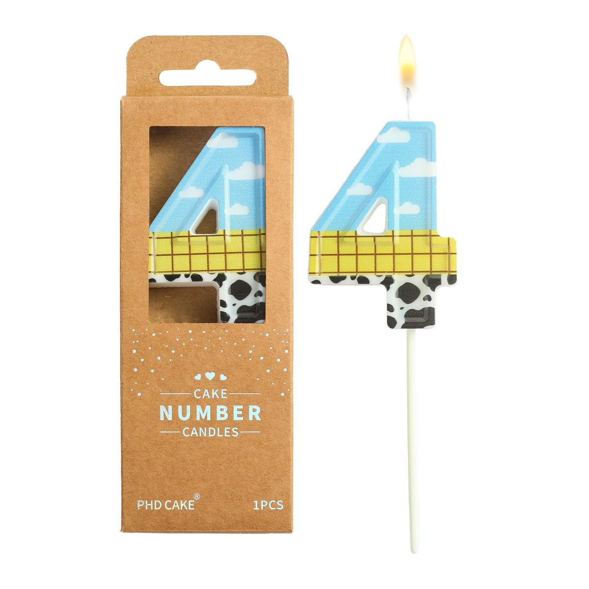 PHD CAKE 2.76 Inch Number 2 Toy Inspired Birthday Candles, Cartoon Story Number Candles, Cake Number Candles, Party Celebration, Style Candle