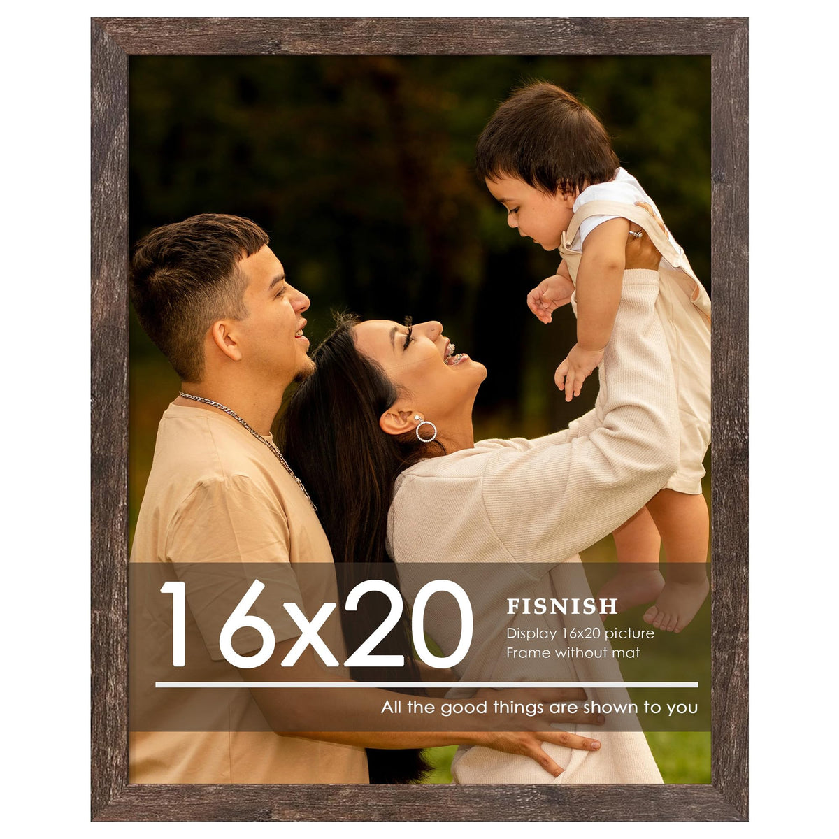 12x16 Picture Frame Brown, Classic Poster Frame for Wall Mounting