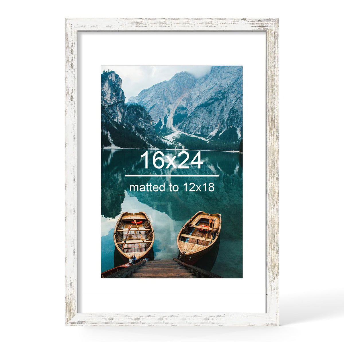 Hongkee 4x6 Picture Frame with Real Glass Wood Frame, 1 Pack (Mat 3.5x5)