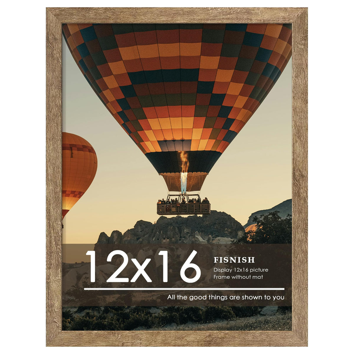 12x16 Picture Frame Brown, Classic Poster Frame for Wall Mounting