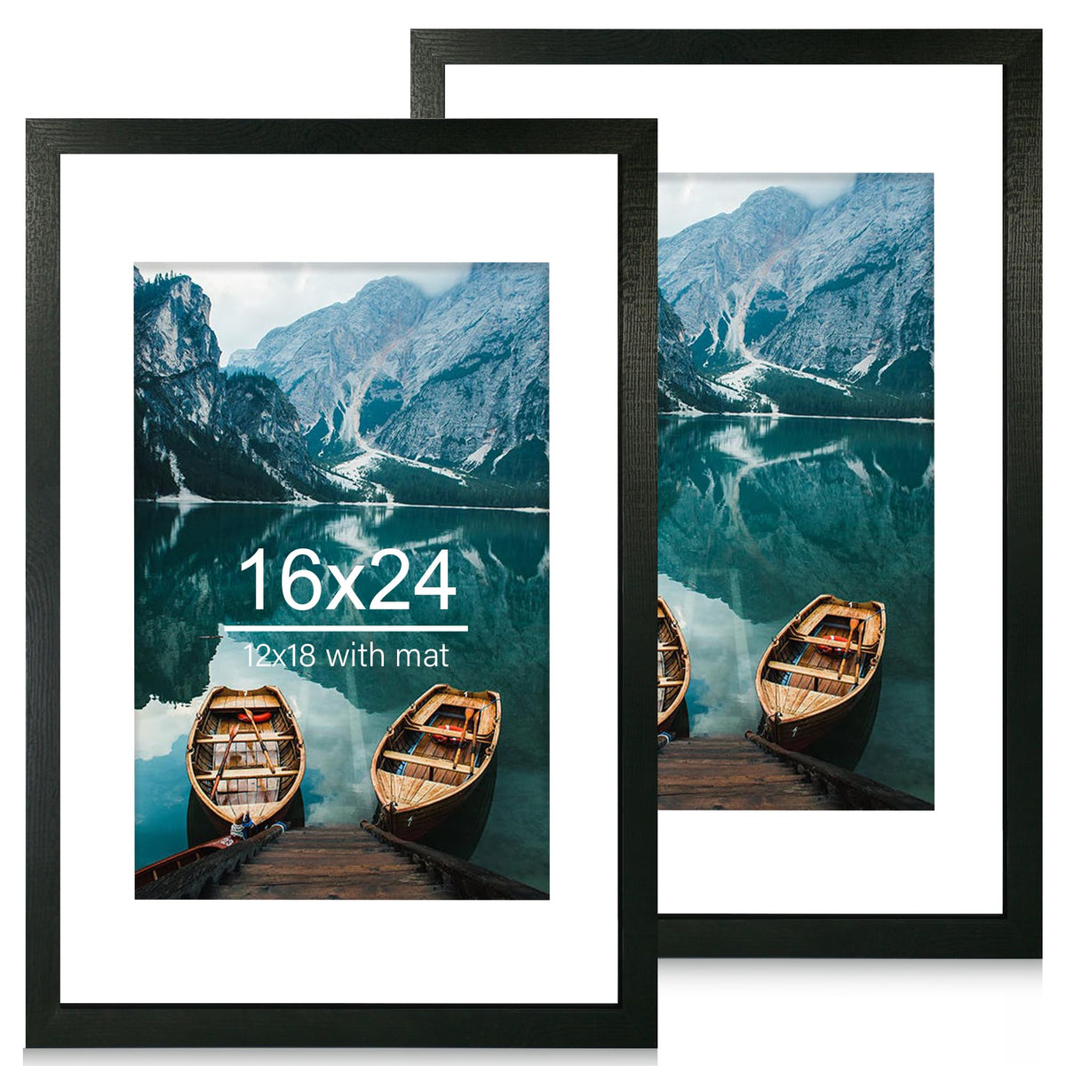 Hongkee 5x7 Picture Frame Set of 2, Made of Real Glass and Distressed White Wooden Frame - Display Pictures 4x6 with Mat or 5x7 Without Mat, 5 by 7 Photo Frame for Wall or Tabletop Display
