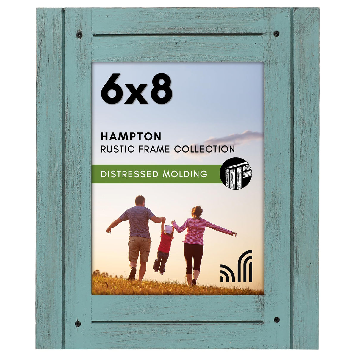 Americanflat 5x7 Picture Frame - Distressed Wood - Charcoal Black