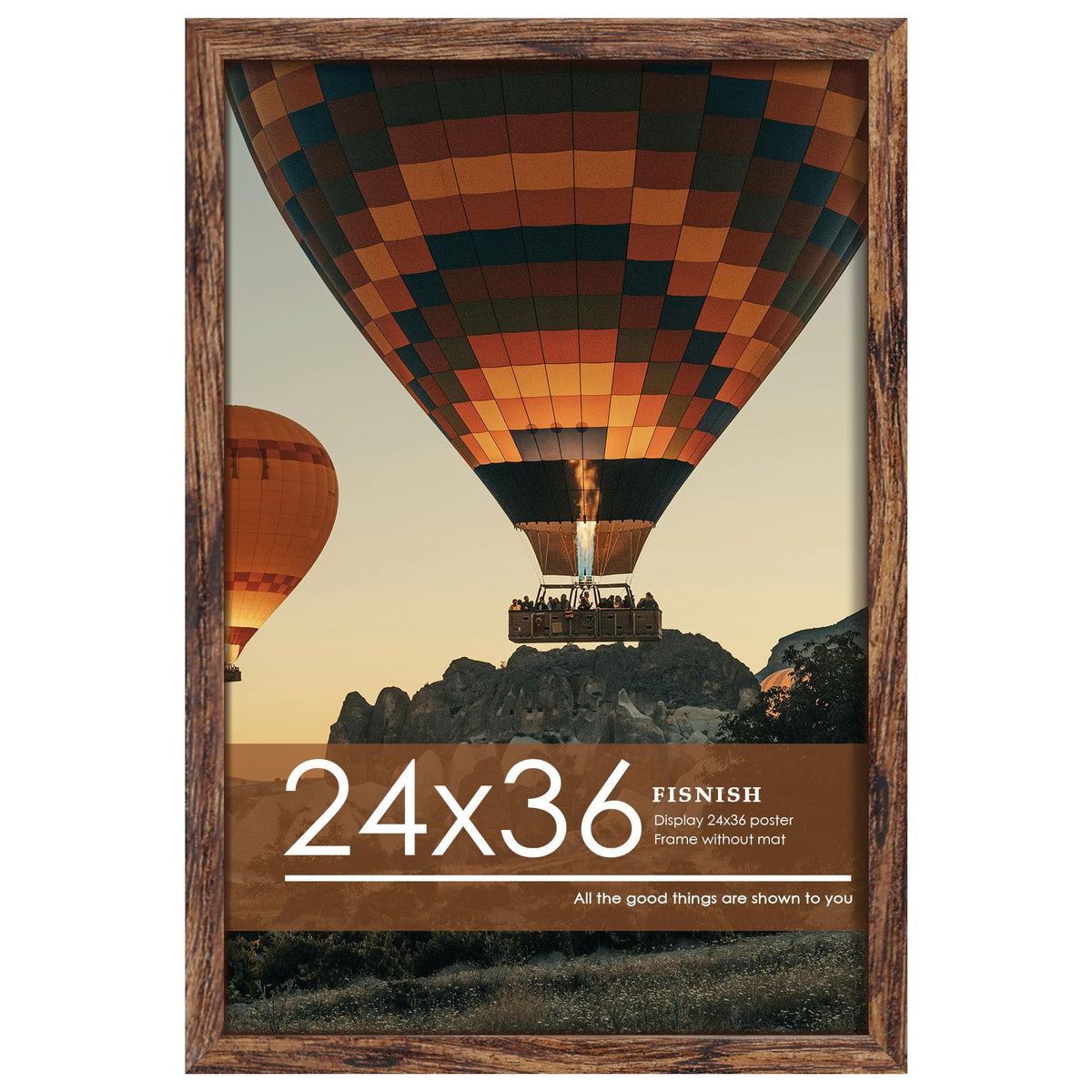 12x16 Picture Frame Brown, Classic Poster Frame for Wall Mounting