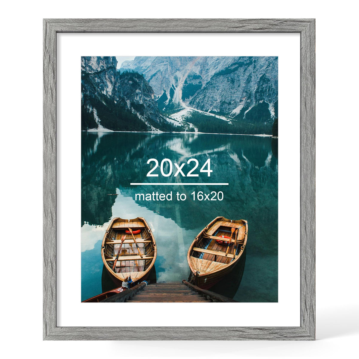 Hongkee 4x6 Picture Frame with Real Glass Wood Frame, 1 Pack (Mat 3.5x5)