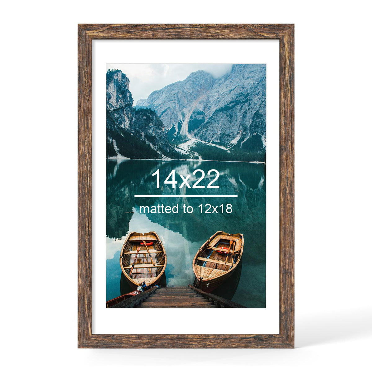 Hongkee 4x6 Picture Frame with Real Glass Wood Frame, 1 Pack (Mat 3.5x5)
