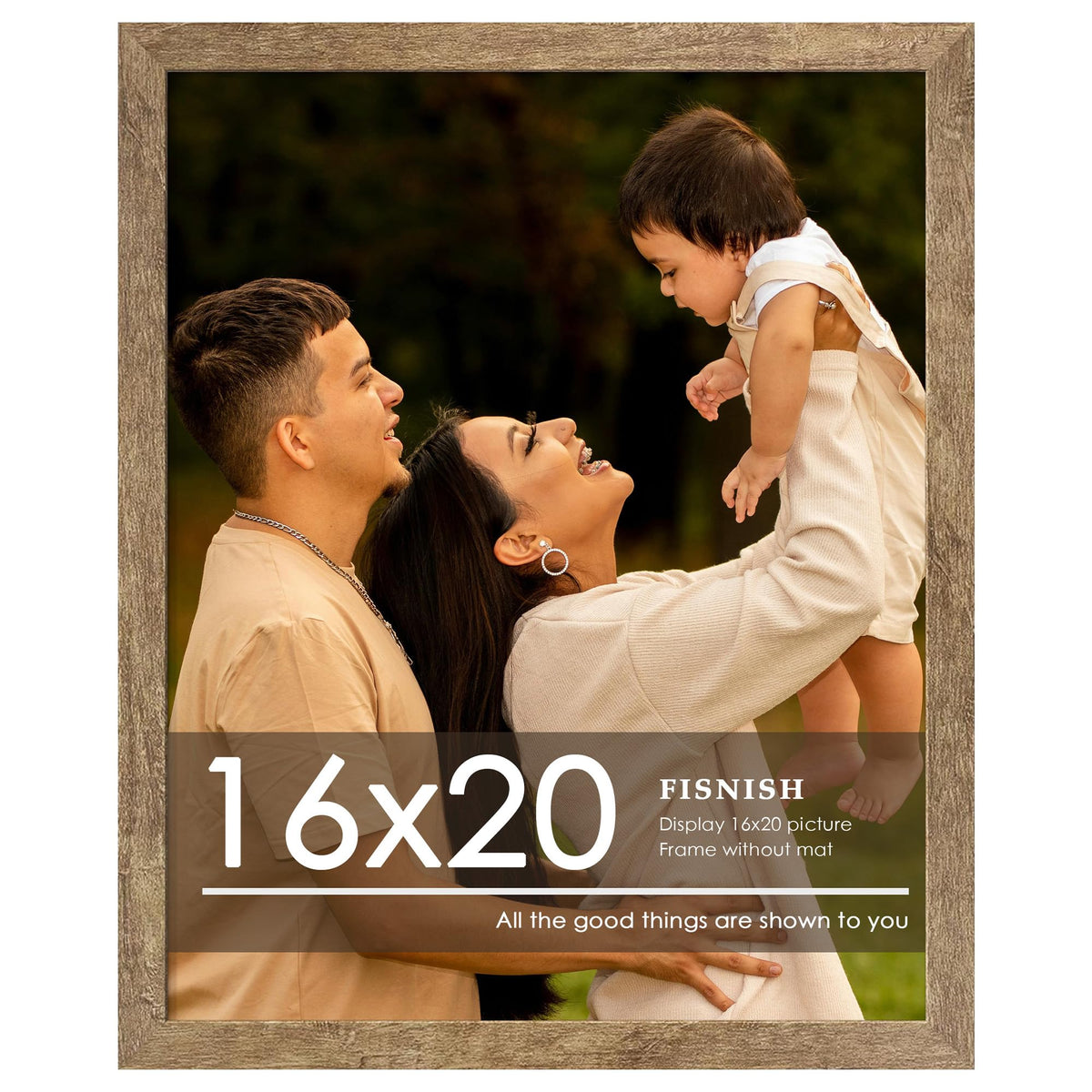 12x16 Picture Frame Brown, Classic Poster Frame for Wall Mounting
