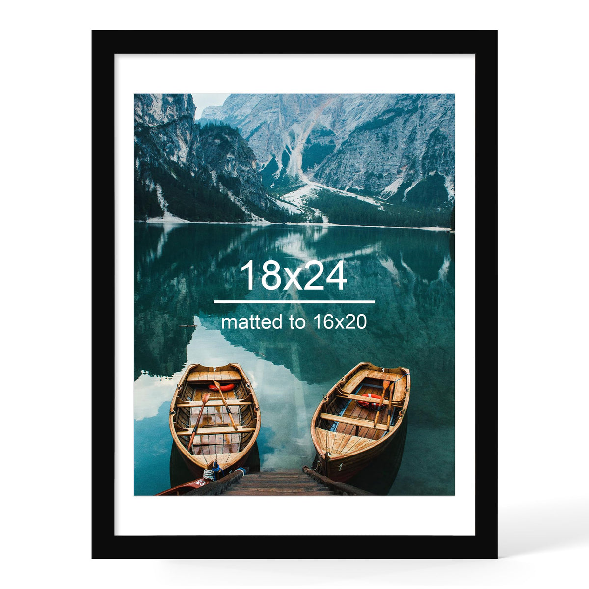Hongkee 4x6 Picture Frame with Real Glass Wood Frame, 1 Pack (Mat 3.5x5)