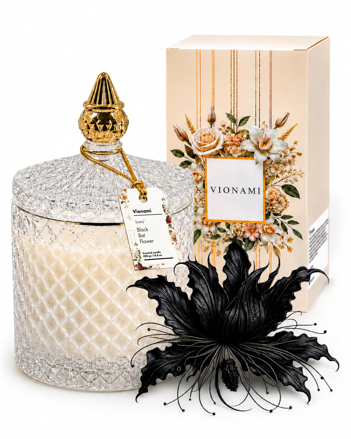 VIONAMI Queen of The Night Rare Flower Fragrance Luxury Scented Candle Gift
