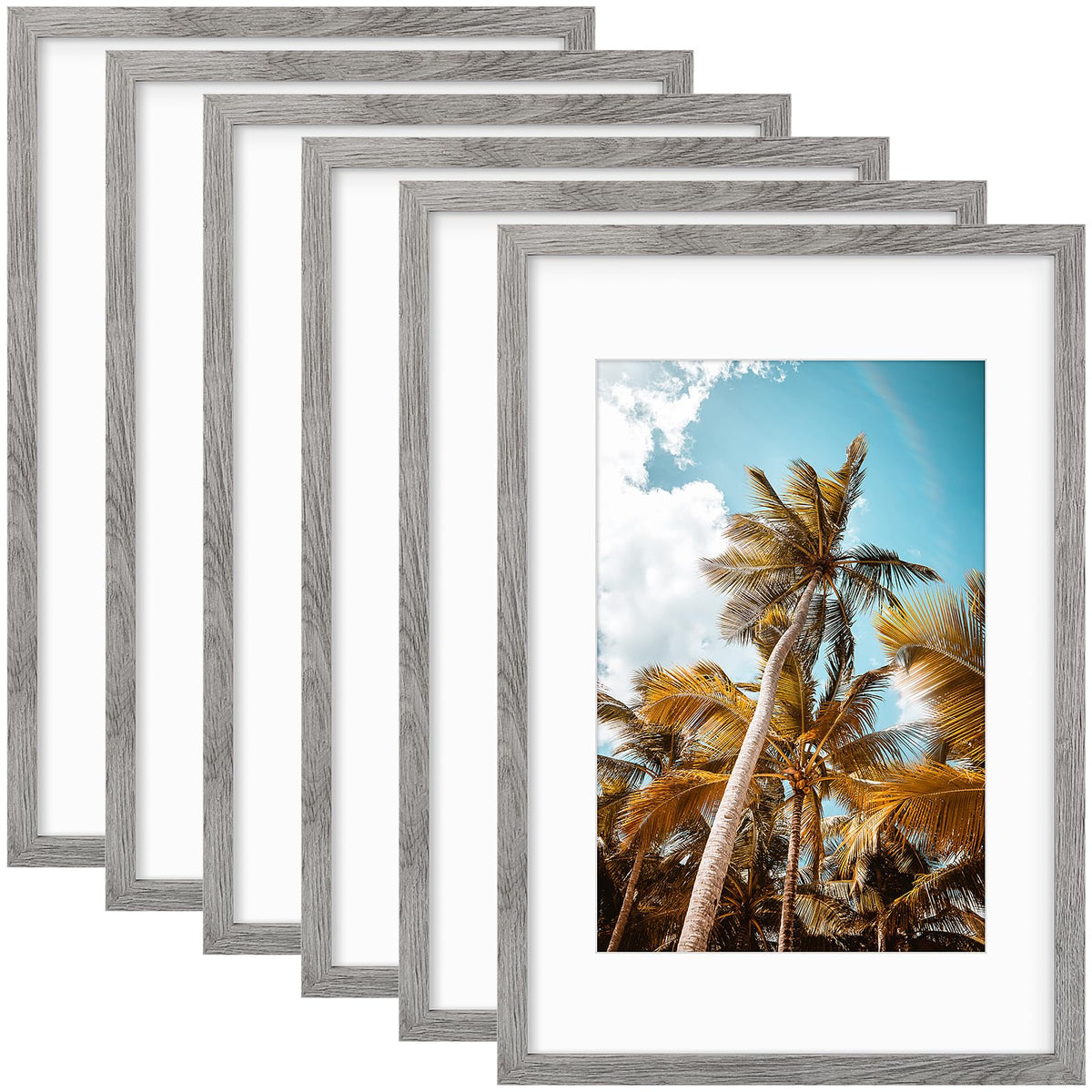 Frametory 2 Pack 11x14 Black Picture Frame with Real Glass Mat for 8x10