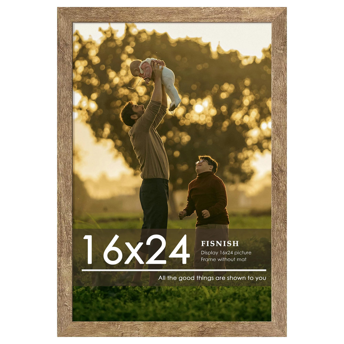 12x16 Picture Frame Brown, Classic Poster Frame for Wall Mounting