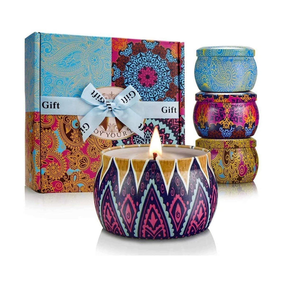 Scented Candles Gift Set for Women, 4 Pack Soy Wax Candles for Home Scented