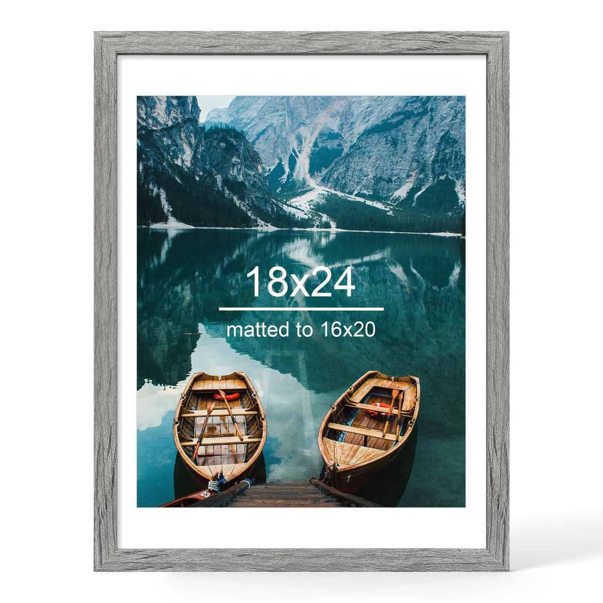 Hongkee 4x6 Picture Frame with Real Glass Wood Frame, 1 Pack (Mat 3.5x5)