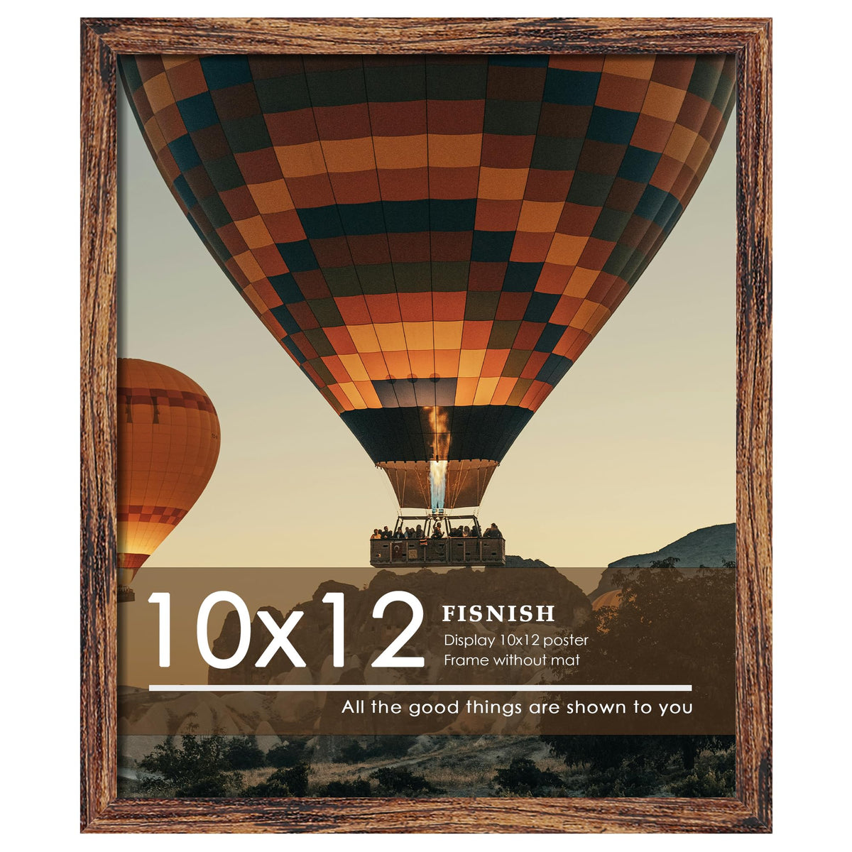 12x16 Picture Frame Brown, Classic Poster Frame for Wall Mounting