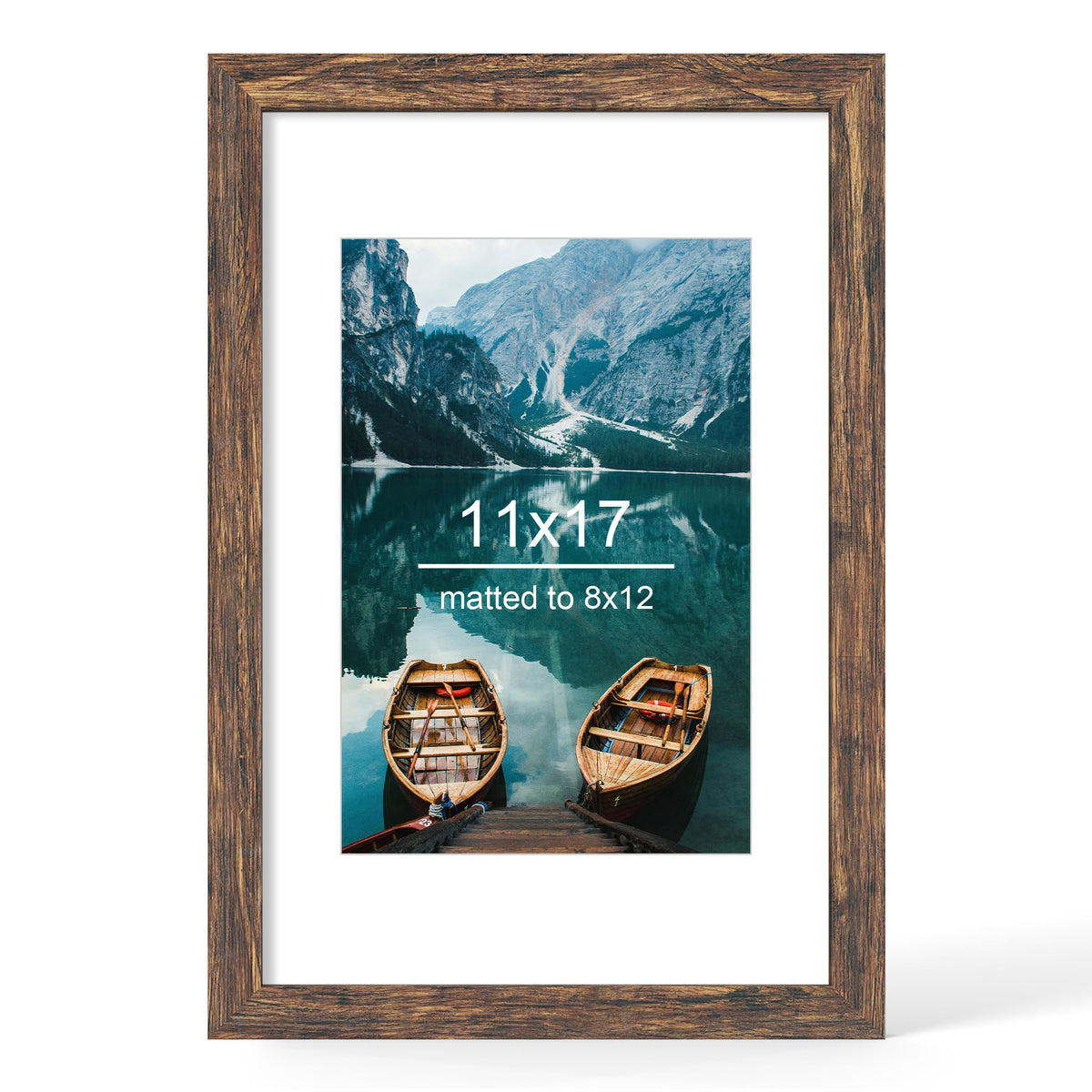 Hongkee 4x6 Picture Frame with Real Glass Wood Frame, 1 Pack (Mat 3.5x5)