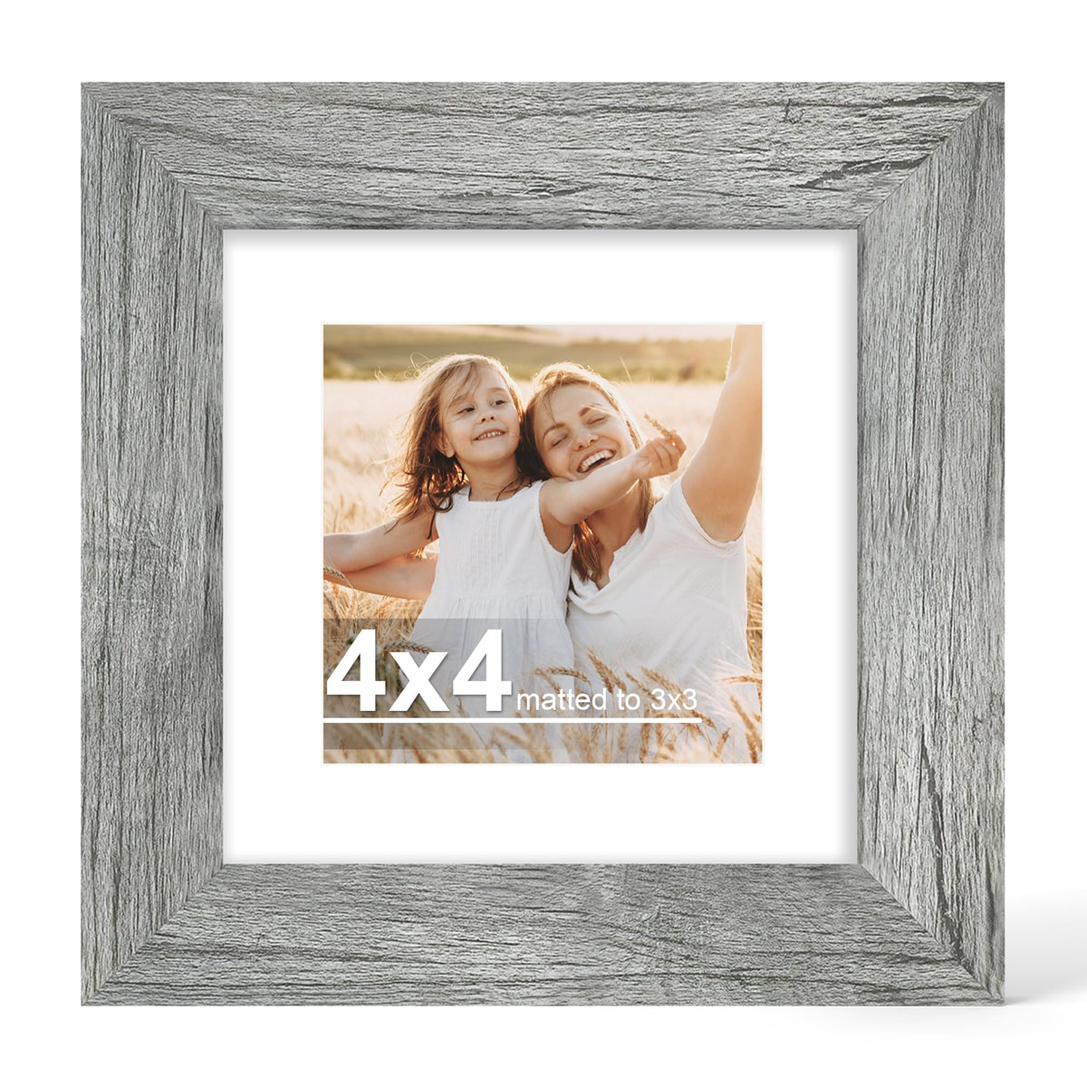 Hongkee 4x6 Picture Frame with Real Glass Wood Frame, 1 Pack (Mat 3.5x5)