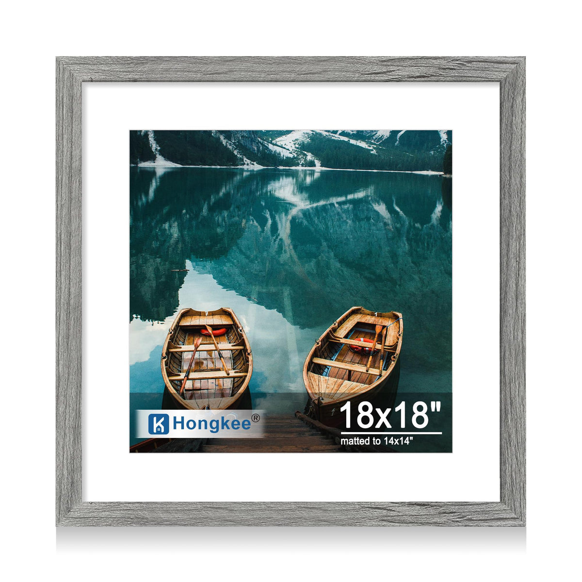 Hongkee 4x6 Picture Frame with Real Glass Wood Frame, 1 Pack (Mat 3.5x5)